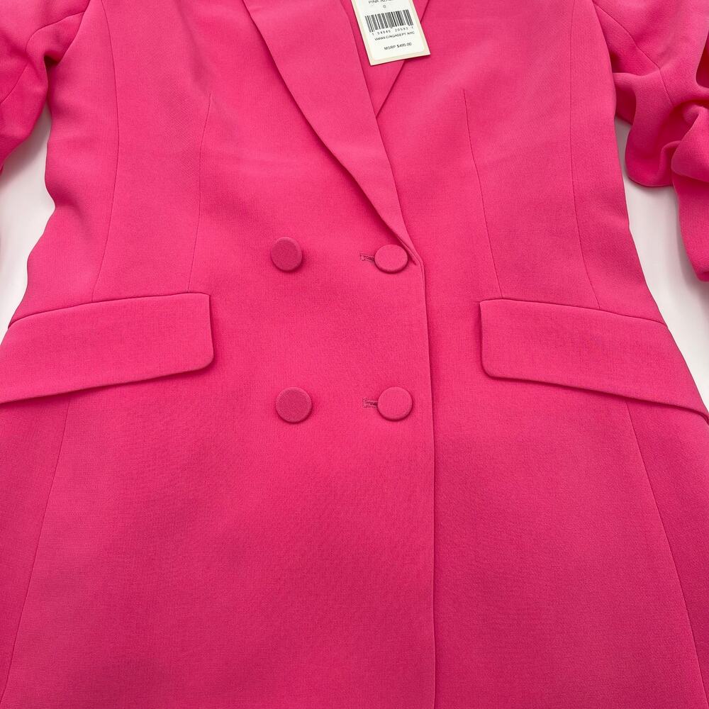 Cinq a Sept | NWT Pink Azalea Crepe Suit Kris Blazer Matching Brianne Pants 0 - Picture 7 of 16